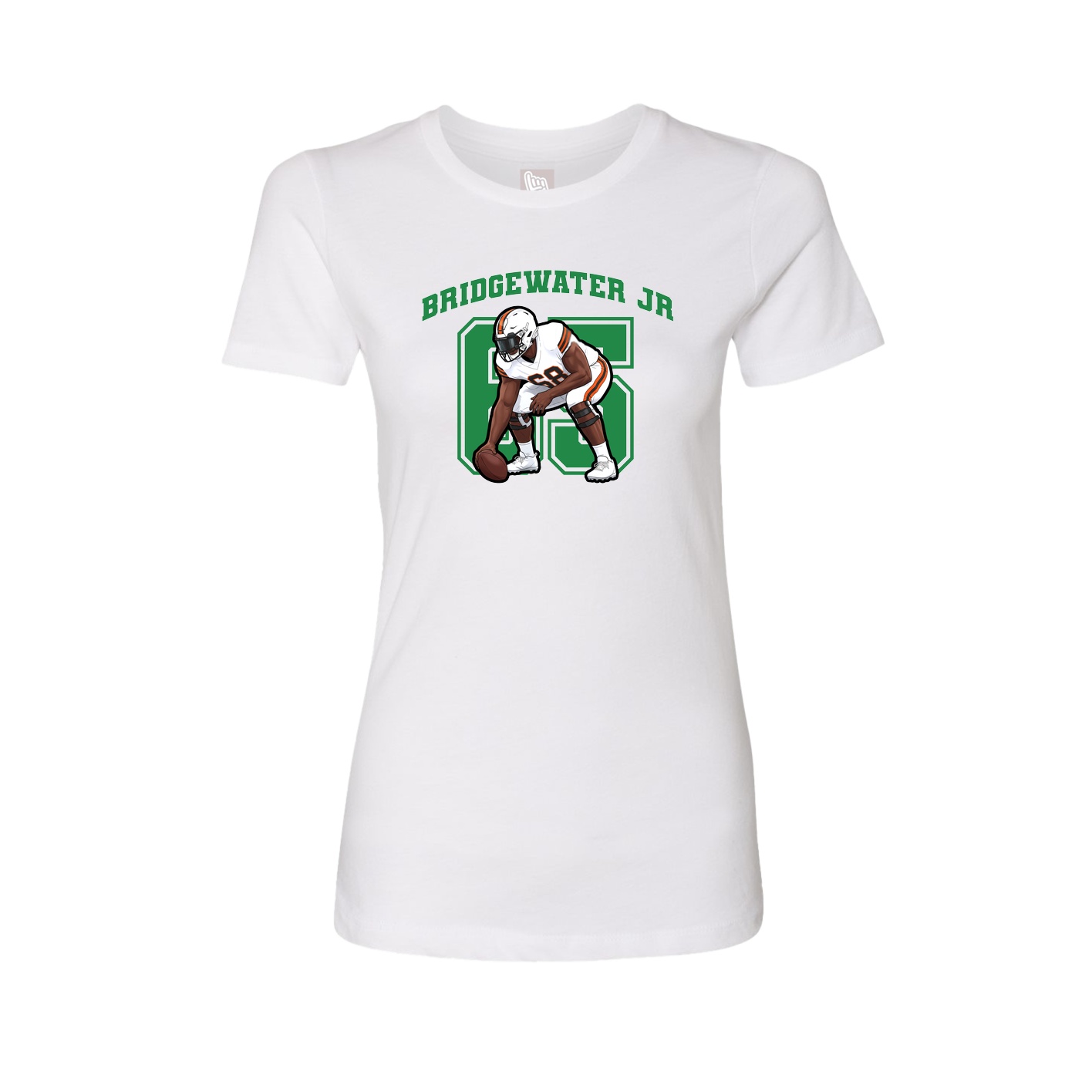 Fitted Women's Tee — Number in White