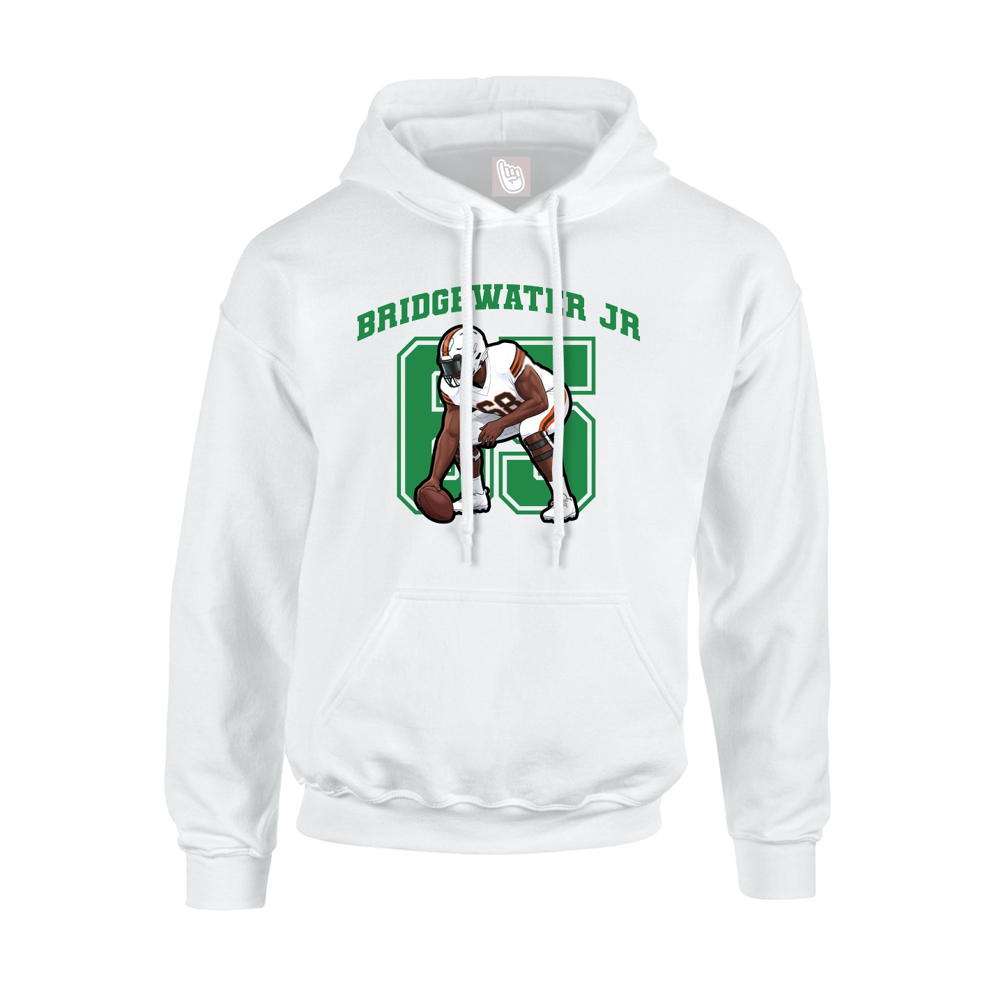 Youth Hoodie — Number in White