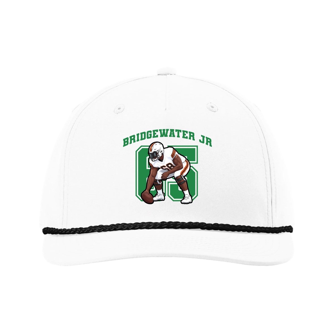 Five-Panel Classic Rope Cap — Number in White