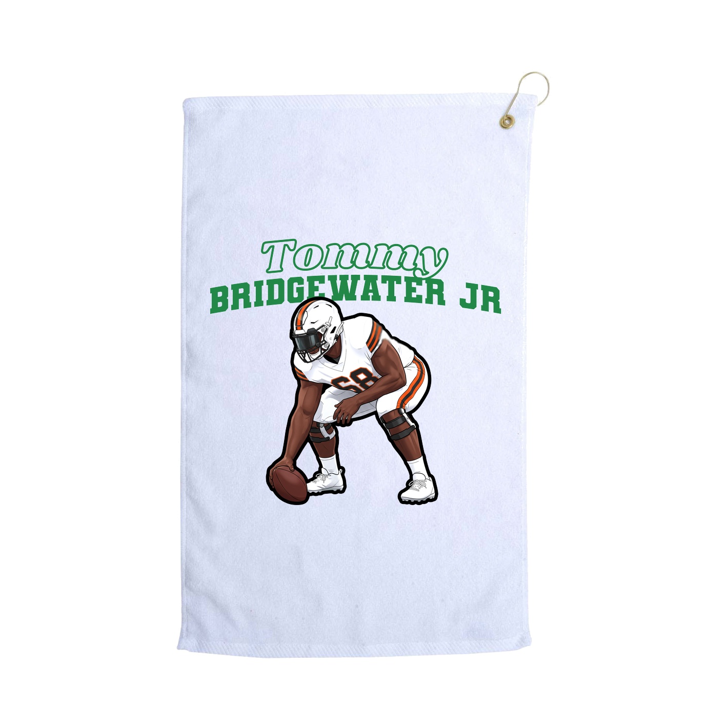Golf Towel — Name Arch in White