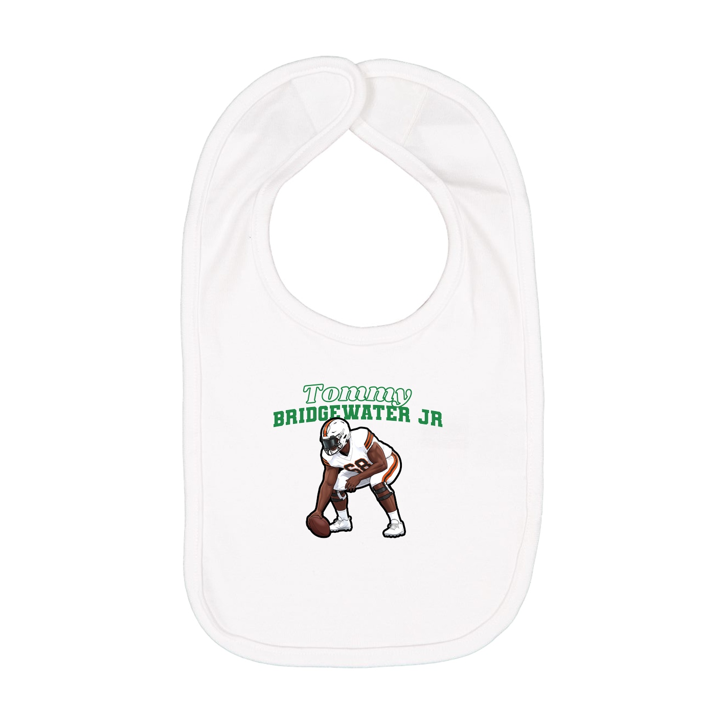Infant Bib — Name Arch in White