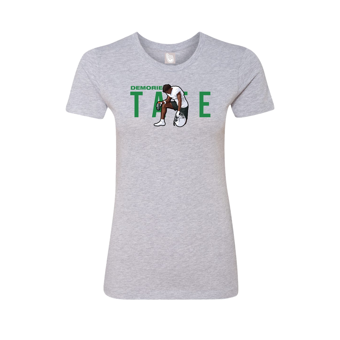 Fitted Women's Tee — Player Name in Grey