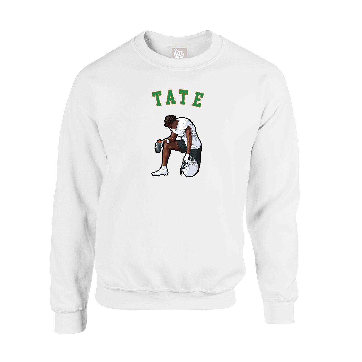 Fleece Crew — Shirsey Arch in White
