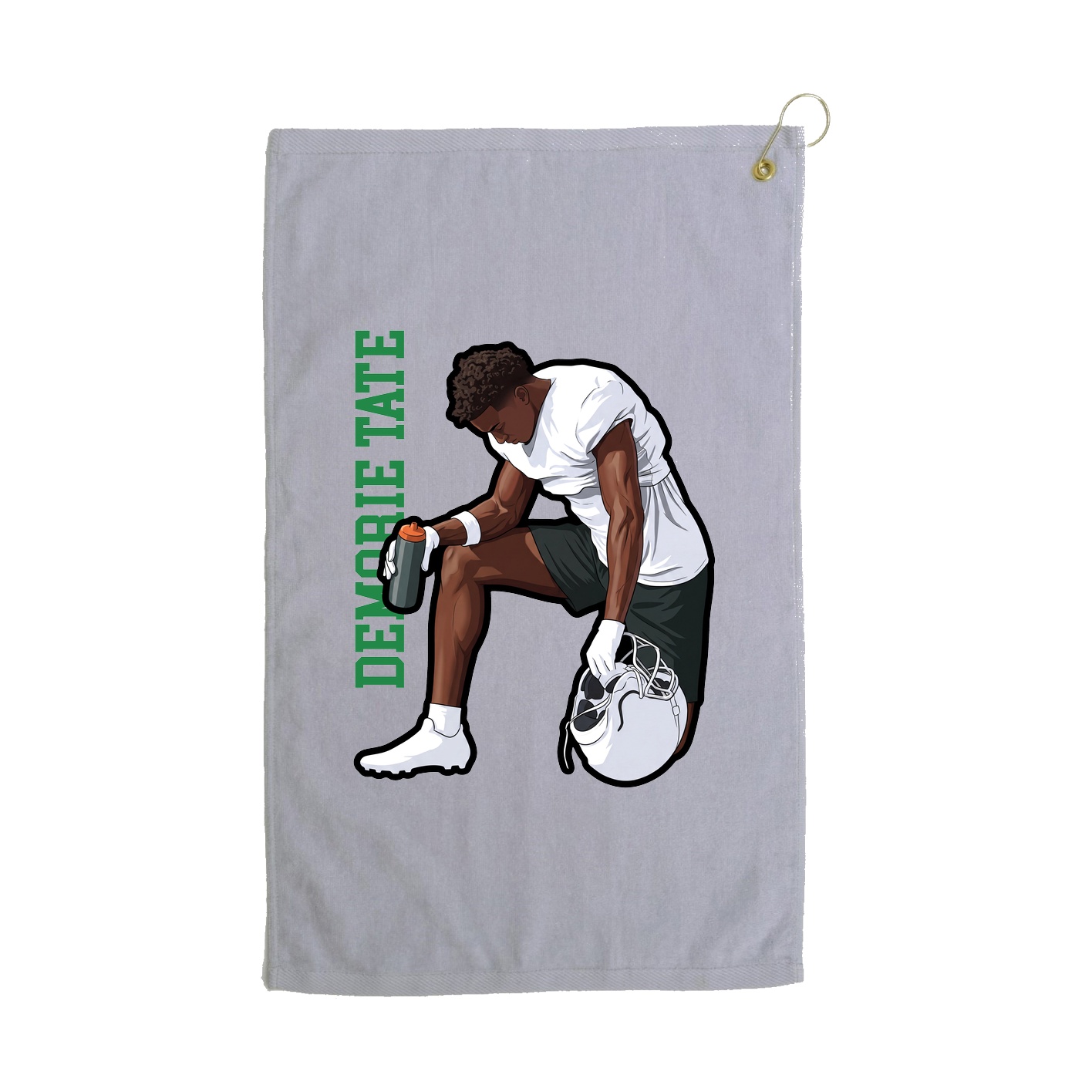 Golf Towel — Name Vertical in Grey