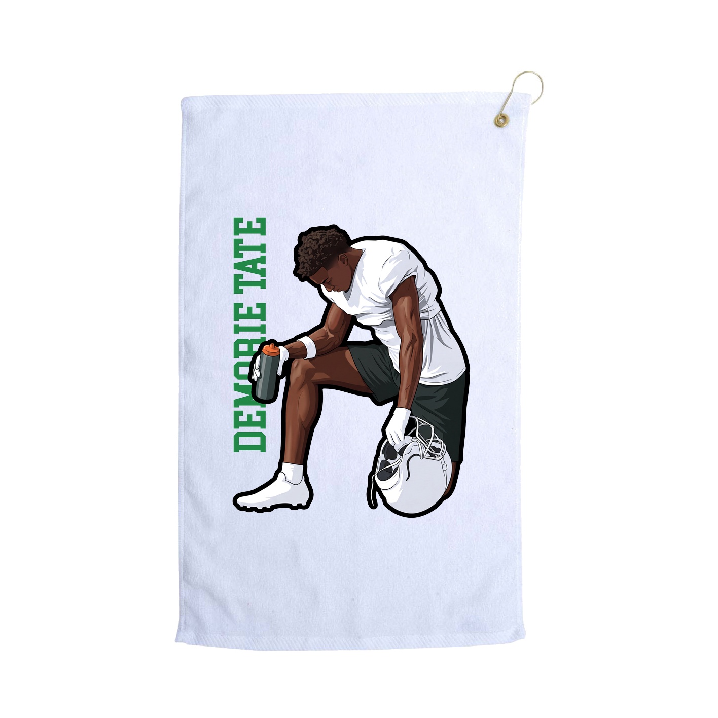 Golf Towel — Name Vertical in White