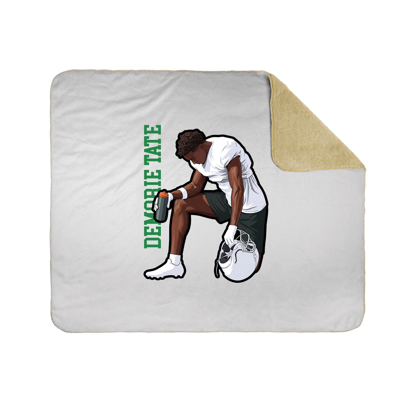 Throw Blanket — Name Vertical in White