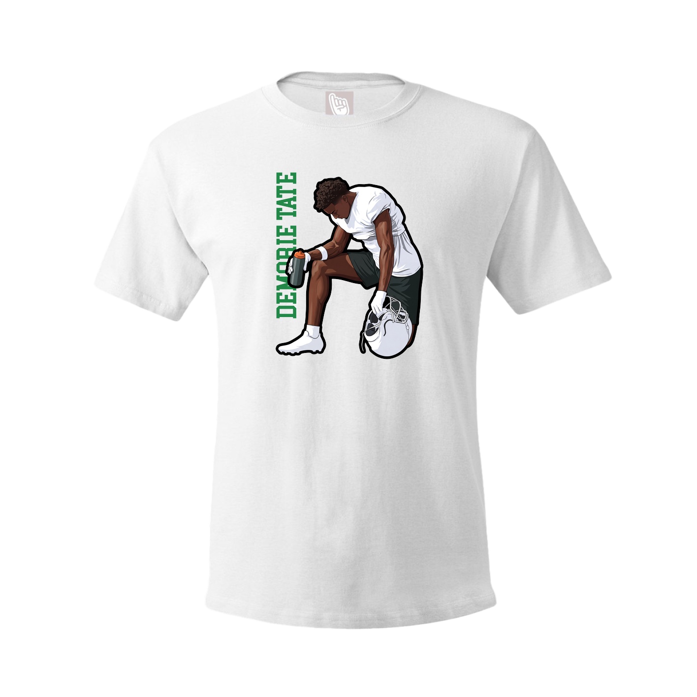 Youth Tee — Name Vertical in White