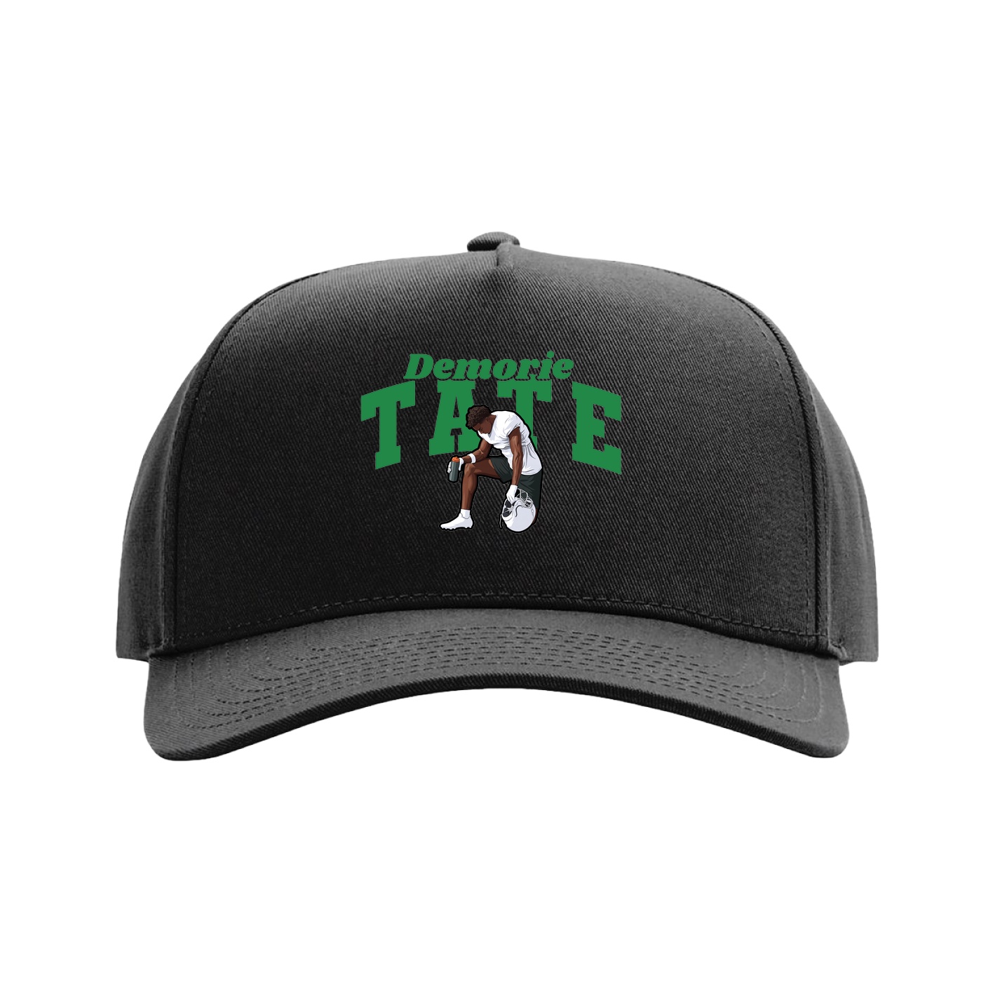 Full Fabric Five-Panel Champ Cap — Signature Arch in Black