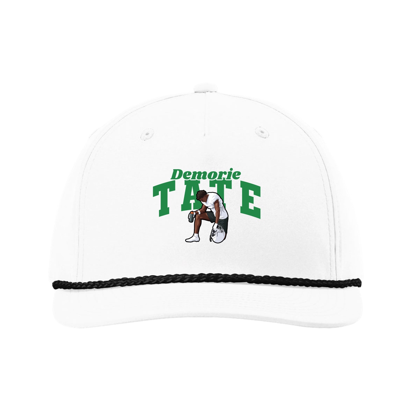 Five-Panel Classic Rope Cap — Signature Arch in White