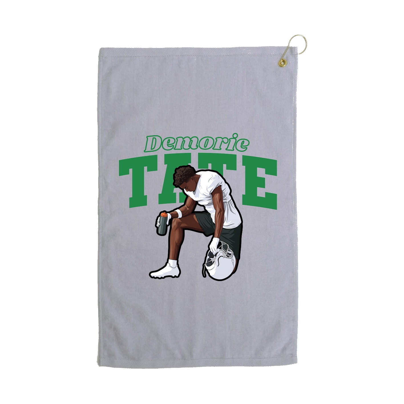 Golf Towel — Name Arch in Grey