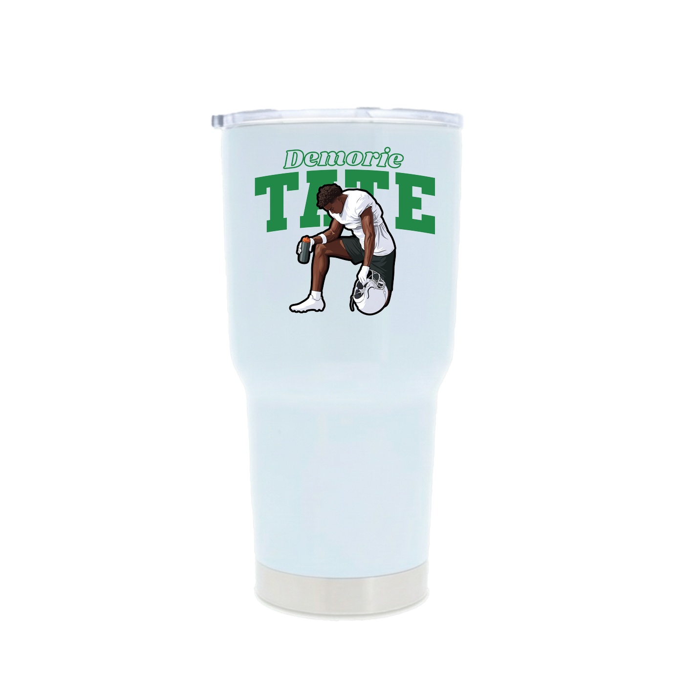 30oz Stainless Steel Tumbler — Name Arch in White