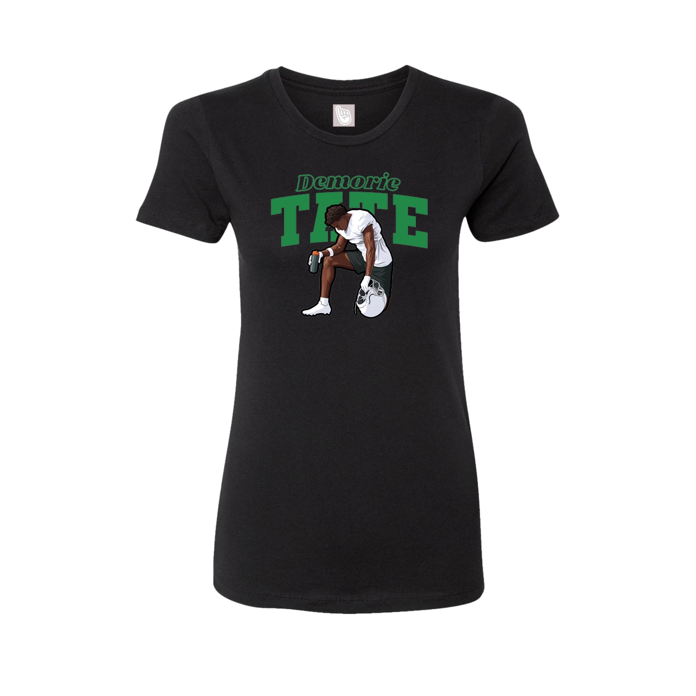 Fitted Women's Tee — Name Arch in Black
