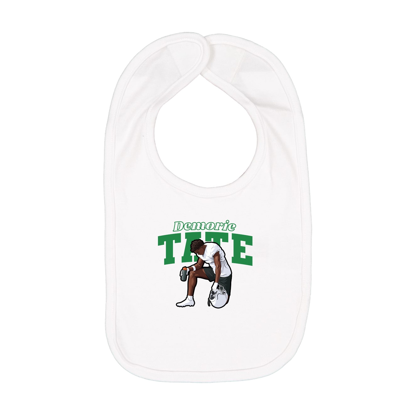 Infant Bib — Name Arch in White