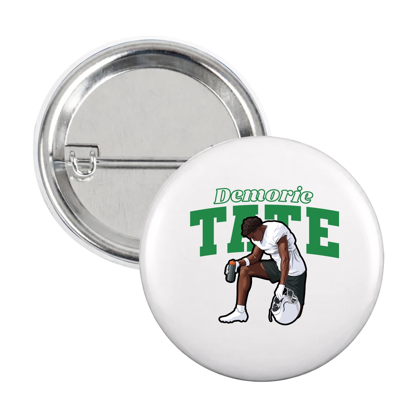 Game Day Button — Name Arch in White