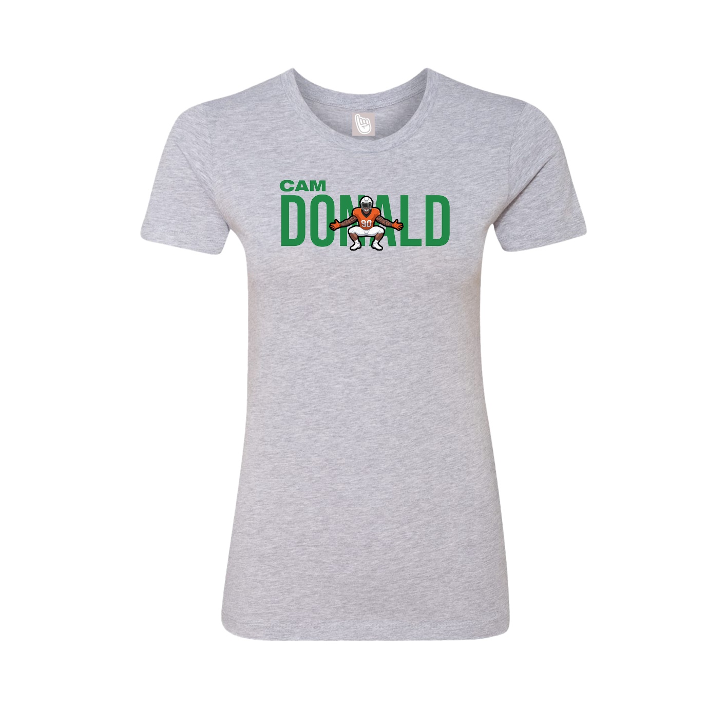 Fitted Women's Tee — Player Name in Grey