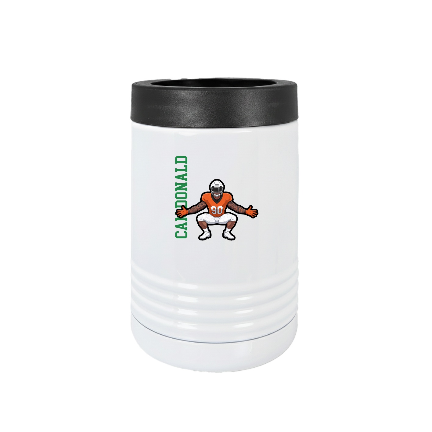 Beverage Holder — Name Vertical in White