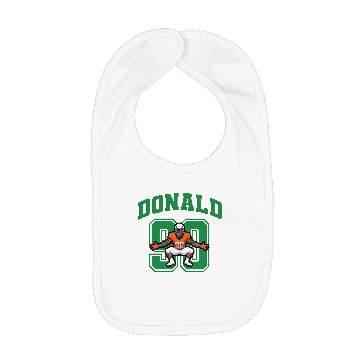 Infant Bib — Number in White