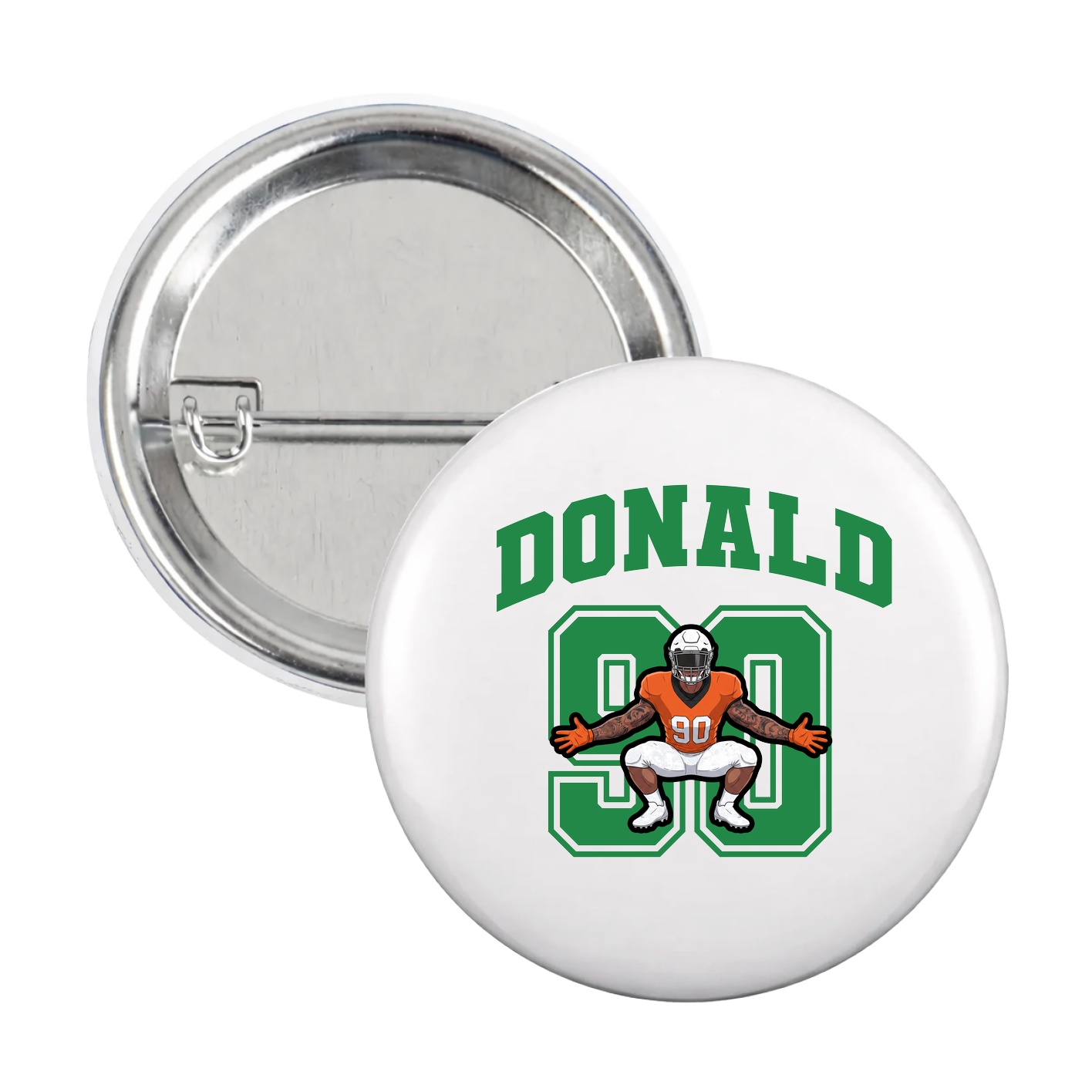 Game Day Button — Number in White