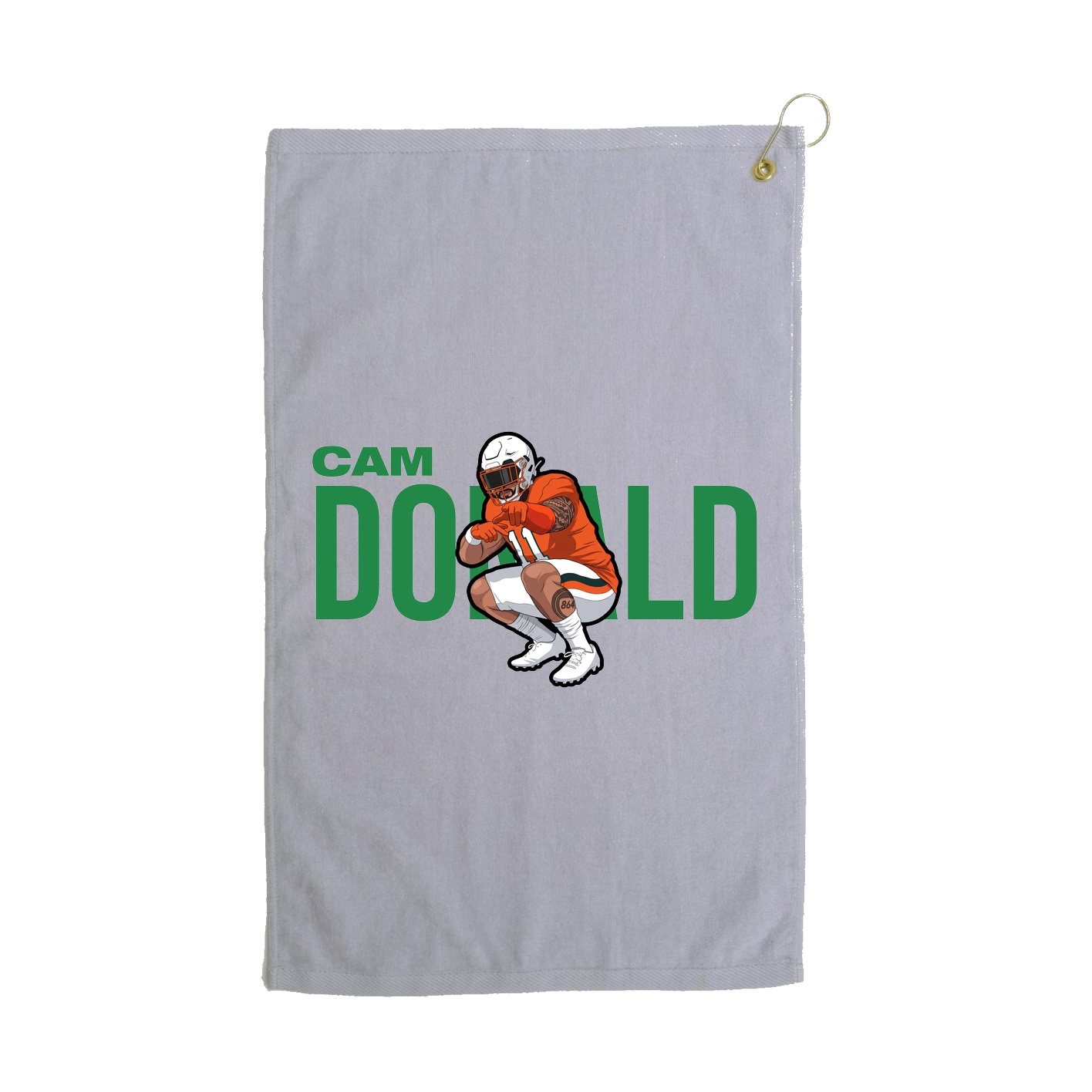 Golf Towel — Player Name in Grey