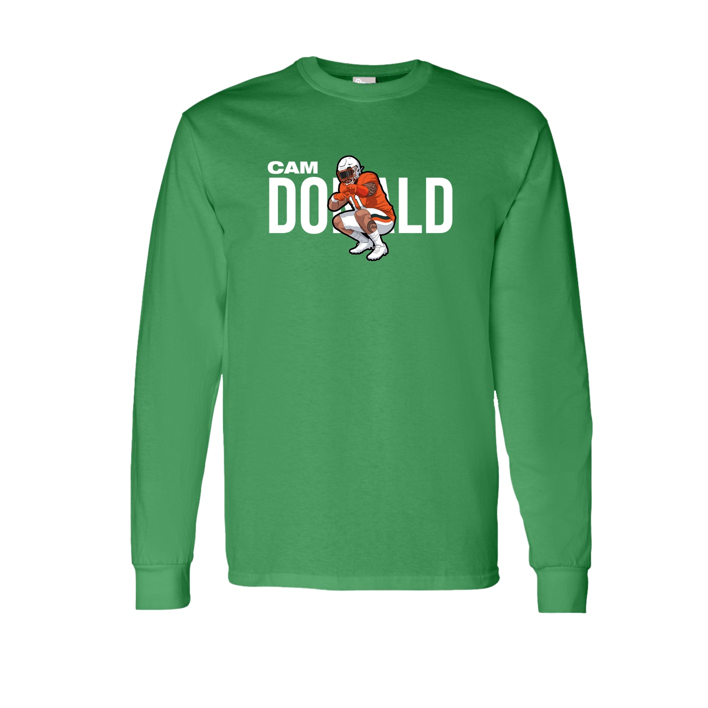Long Sleeve Tee — Player Name in Green