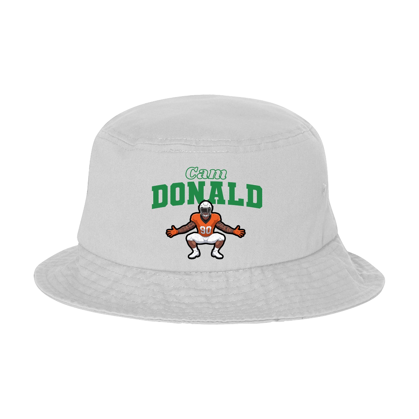 Bucket Cap — Name Arch in White