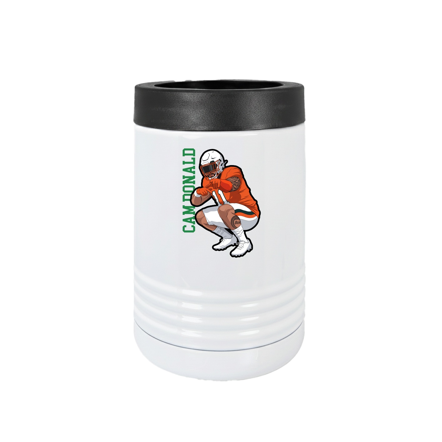 Beverage Holder — Name Vertical in White