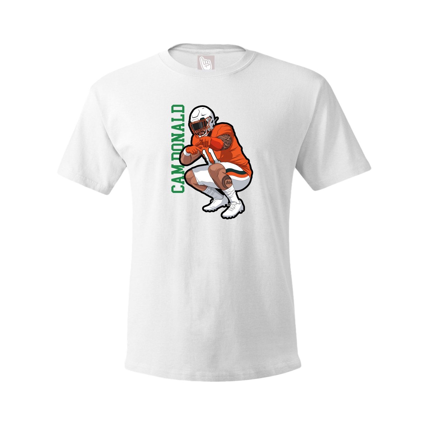 Tee — Name Vertical in White