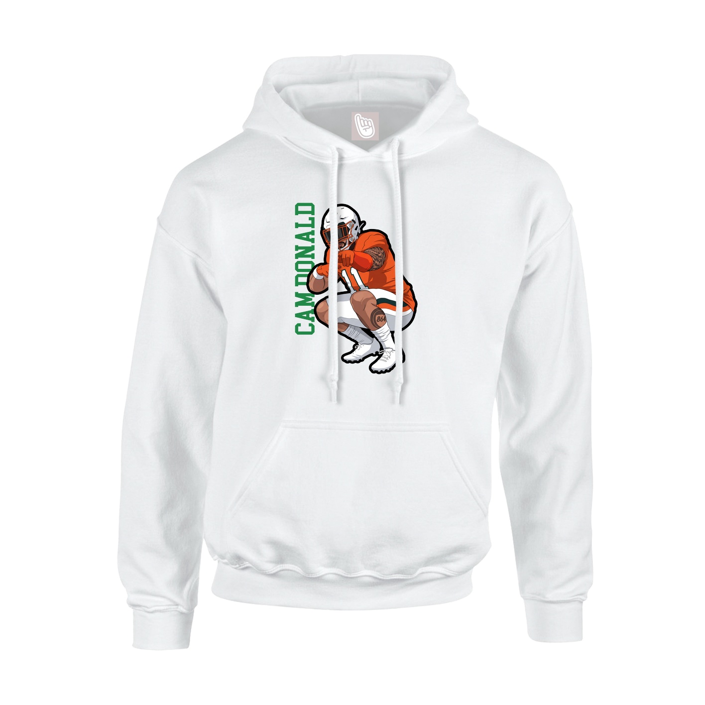 Hoodie — Name Vertical in White