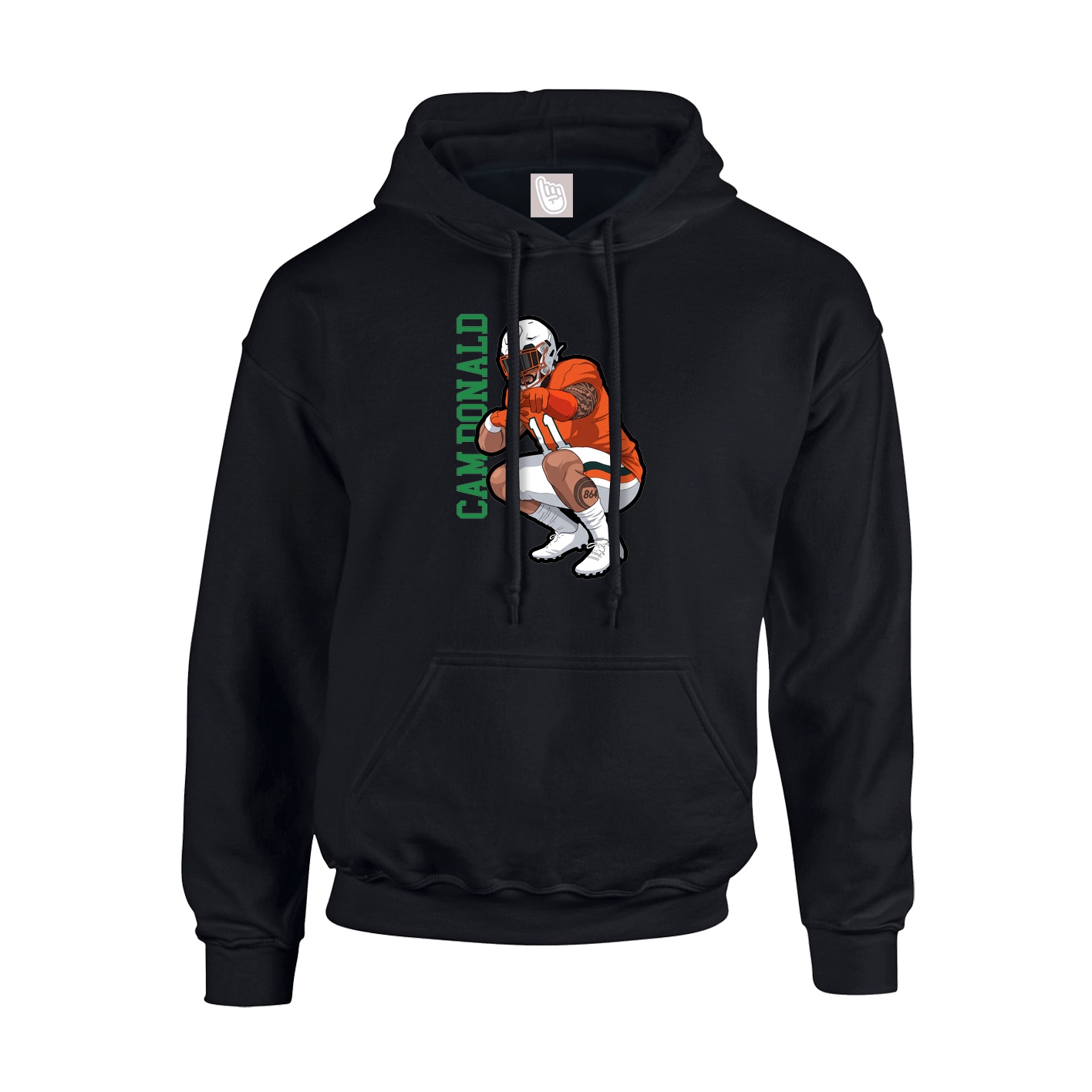 Youth Hoodie — Name Vertical in Black
