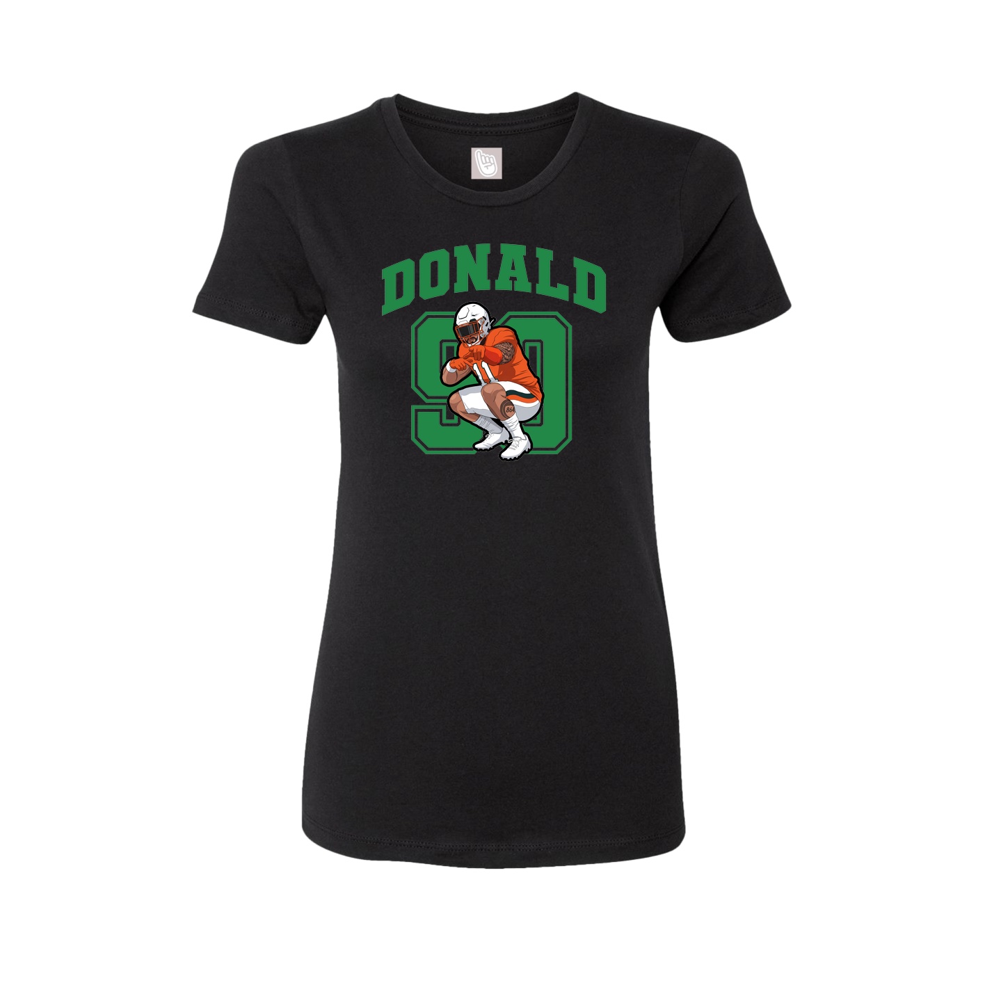 Fitted Women's Tee — Number in Black
