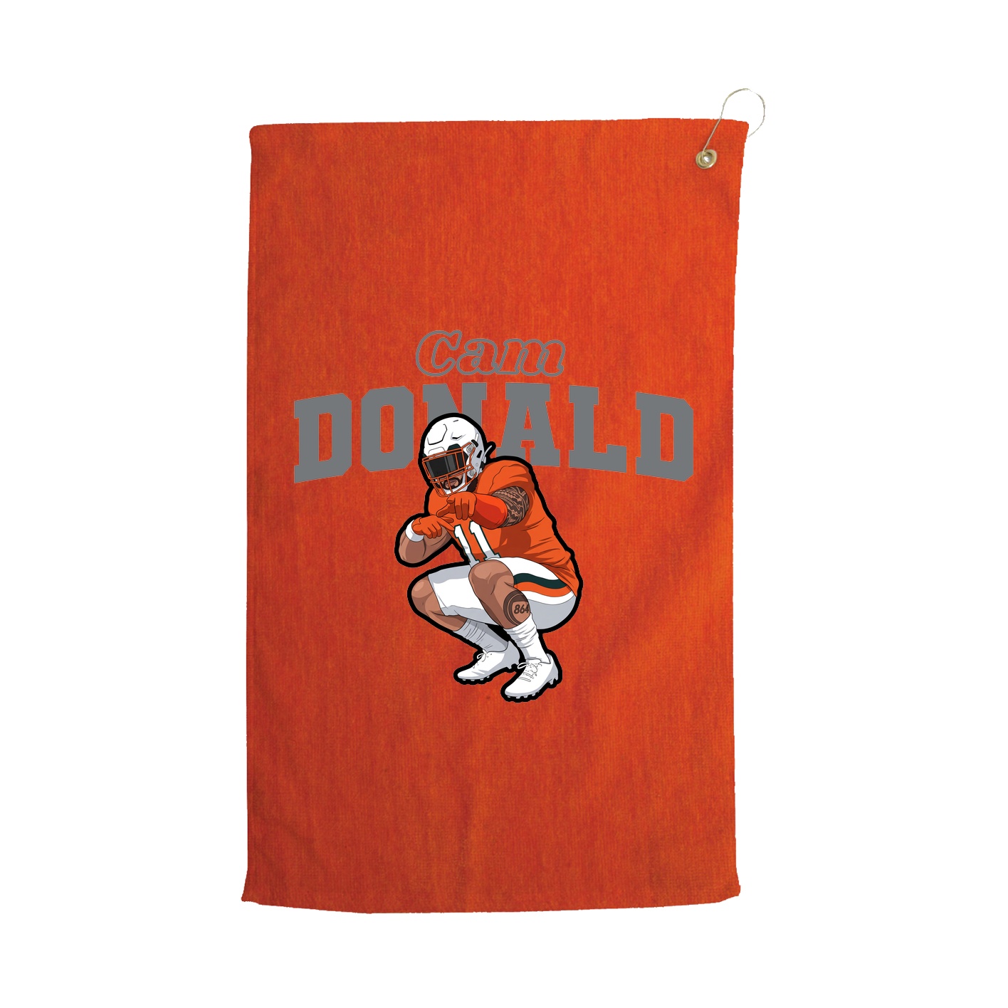 Golf Towel — Name Arch in Orange
