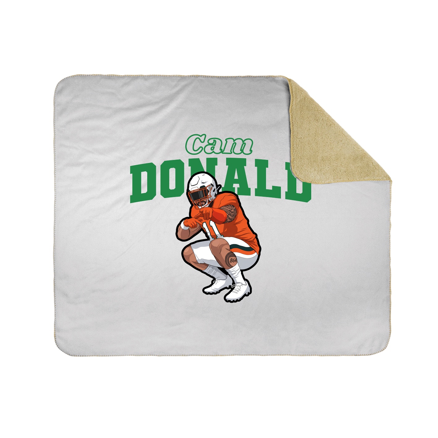 Throw Blanket — Name Arch in White
