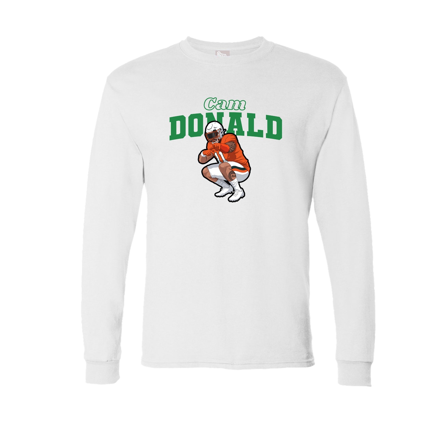 Long Sleeve Tee — Name Arch in White