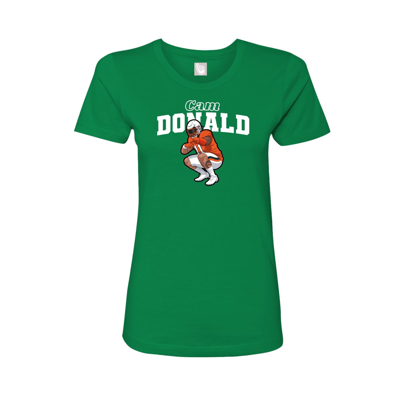 Fitted Women's Tee — Name Arch in Green