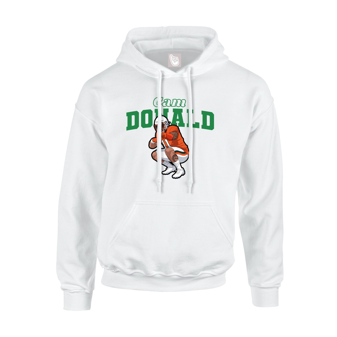Youth Hoodie — Name Arch in White