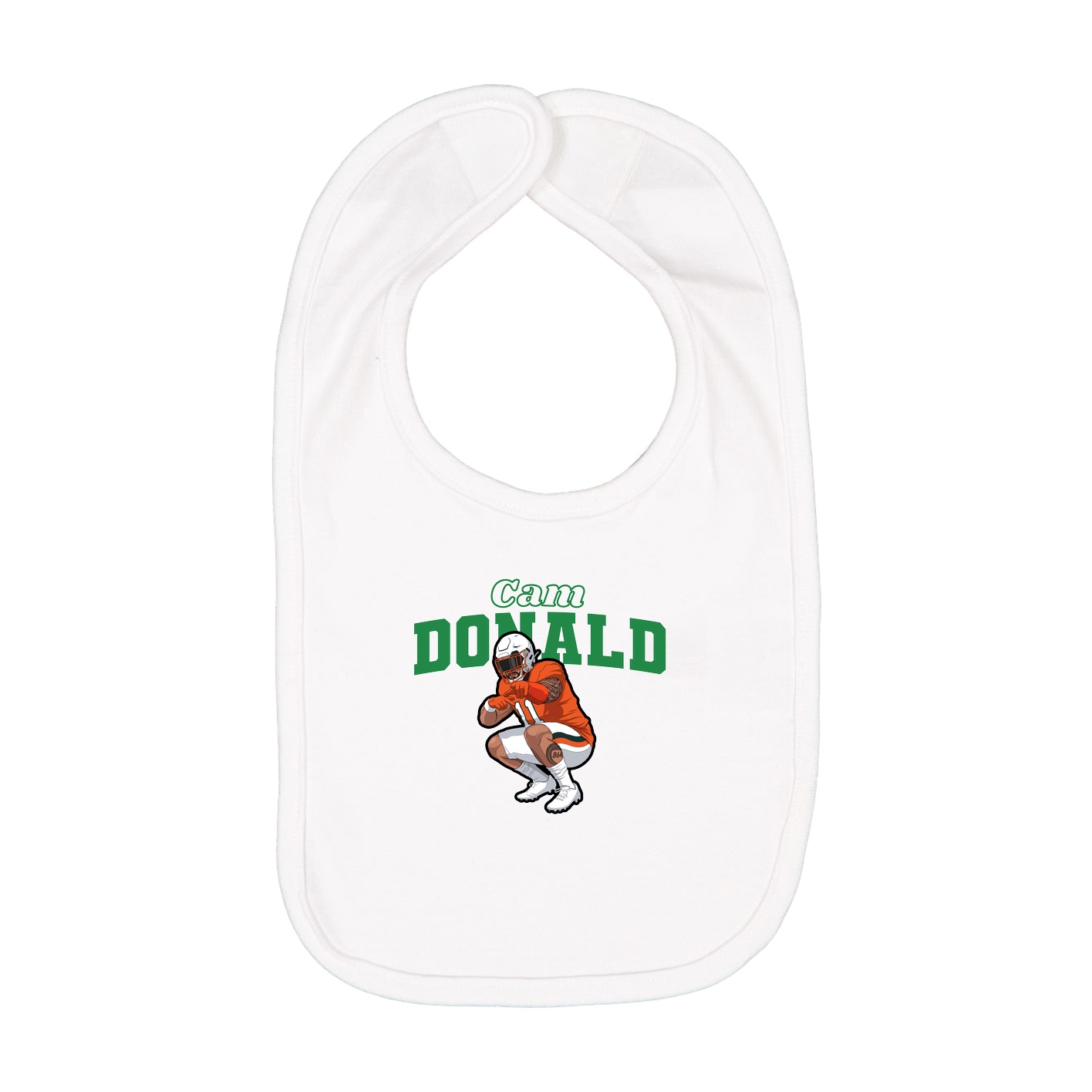 Infant Bib — Name Arch in White