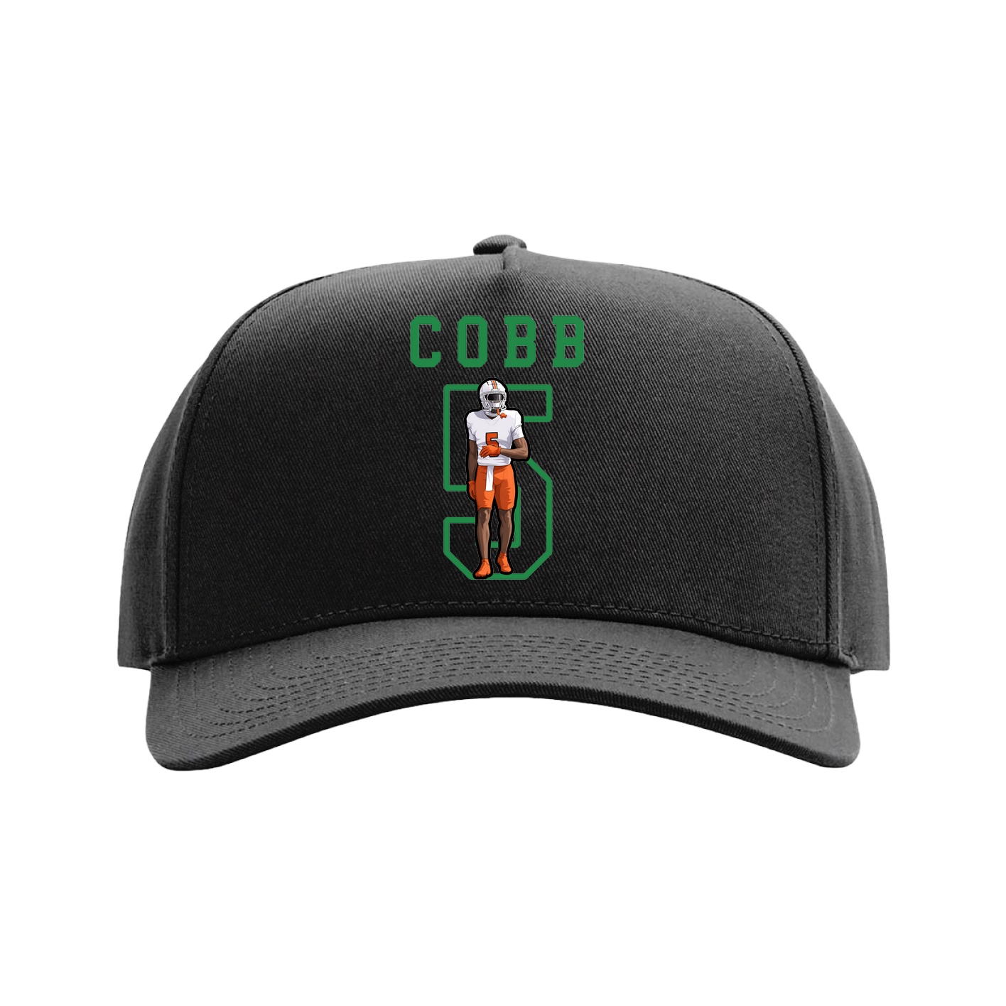 Full Fabric Five-Panel Champ Cap — Shirsey in Black