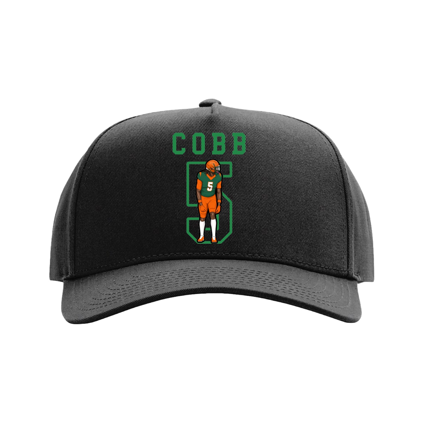 Full Fabric Five-Panel Champ Cap — Shirsey in Black