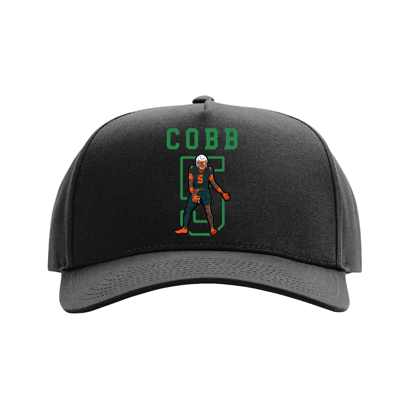 Full Fabric Five-Panel Champ Cap — Shirsey in Black