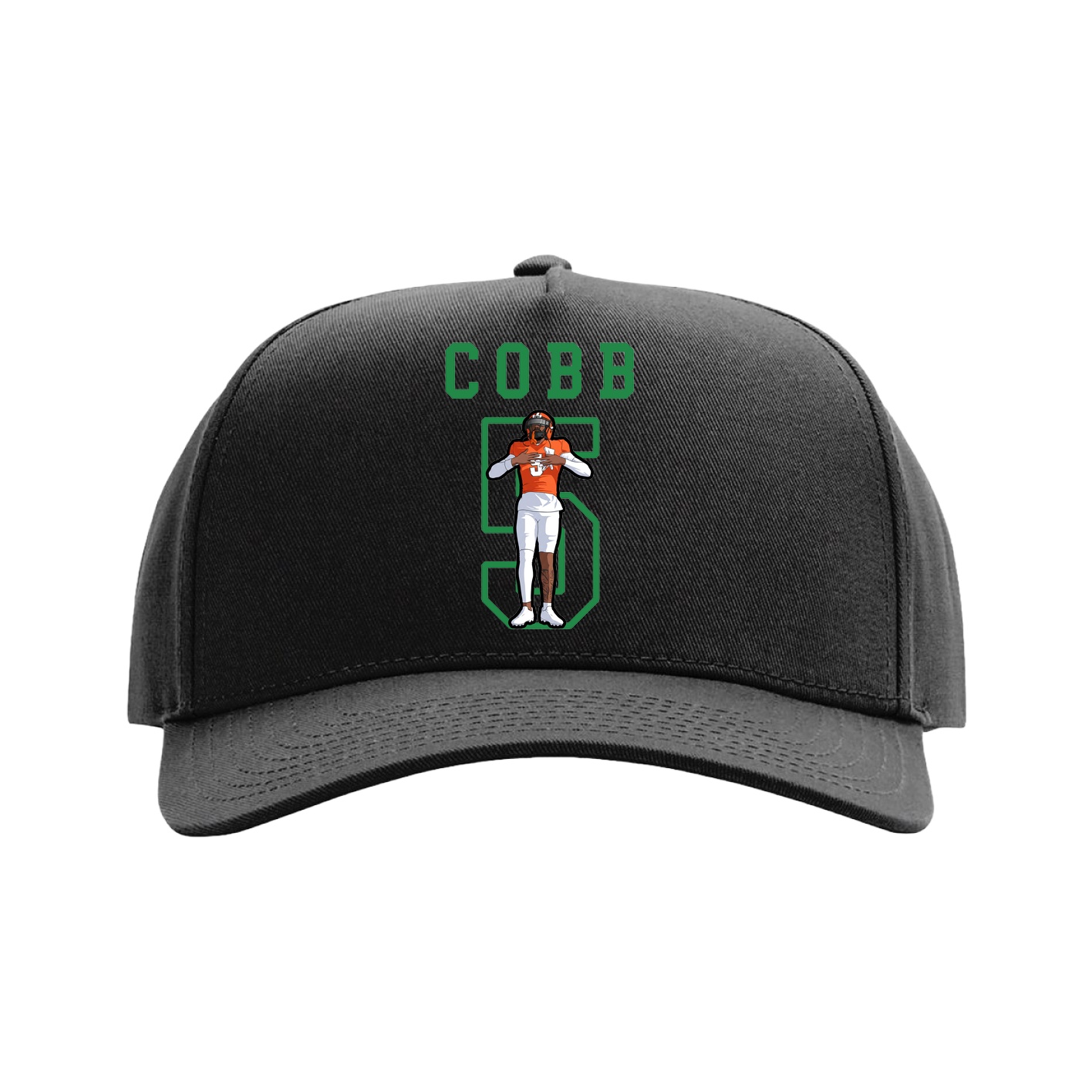 Full Fabric Five-Panel Champ Cap — Shirsey in Black