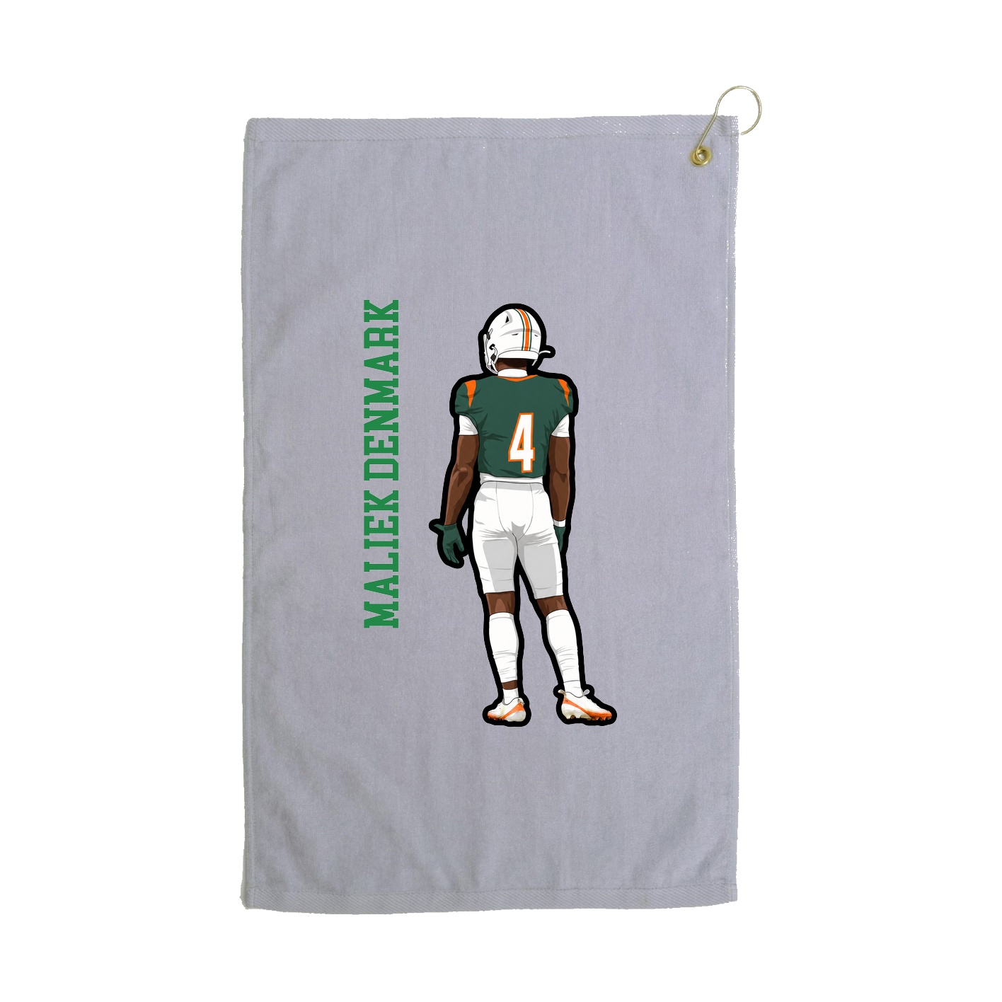 Golf Towel — Name Vertical in Grey