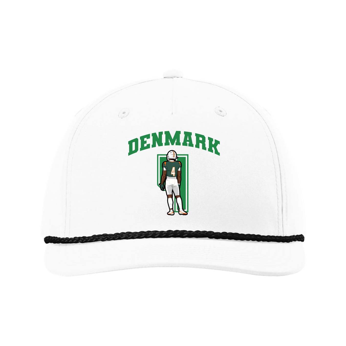 Five-Panel Classic Rope Cap — Number in White