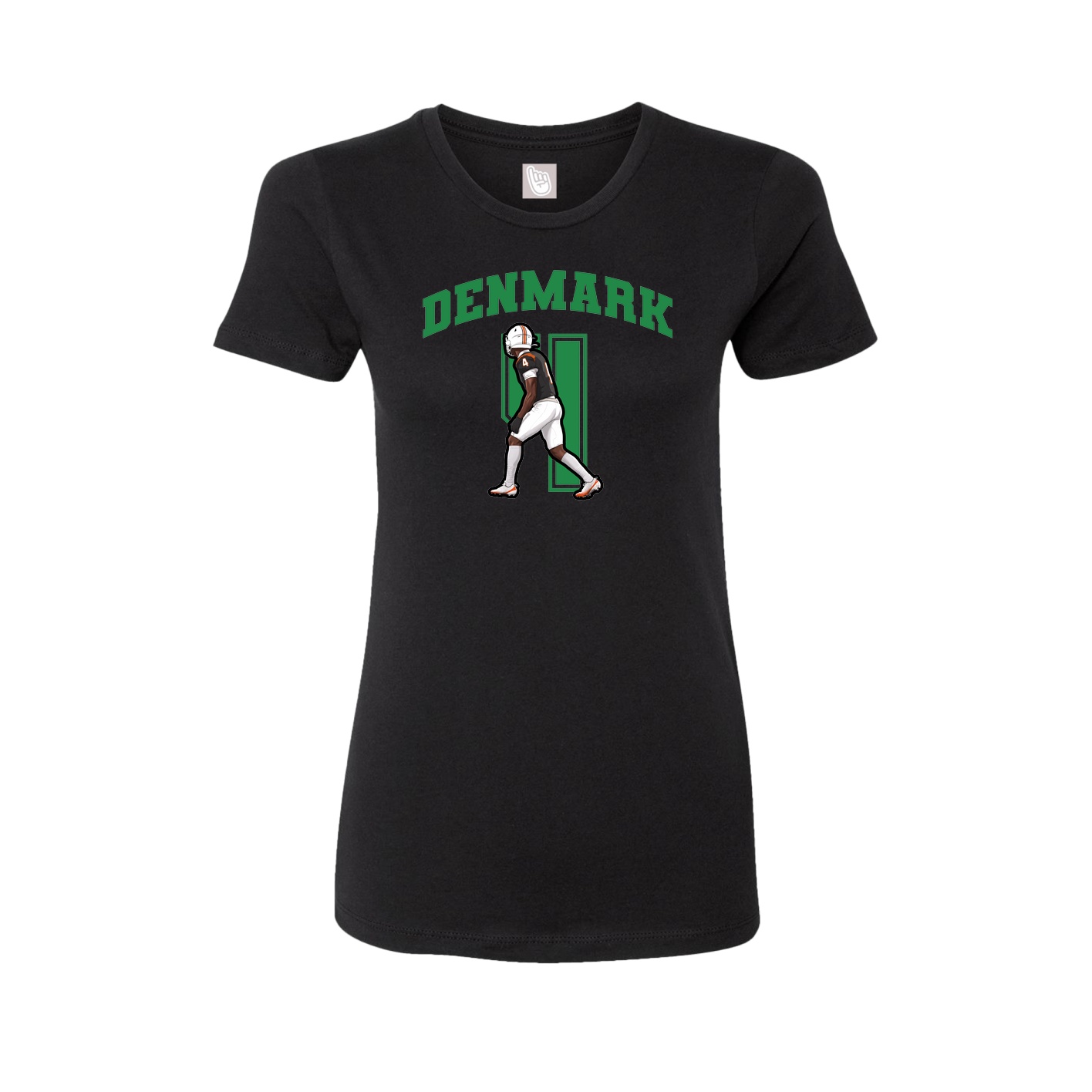Fitted Women's Tee — Number in Black