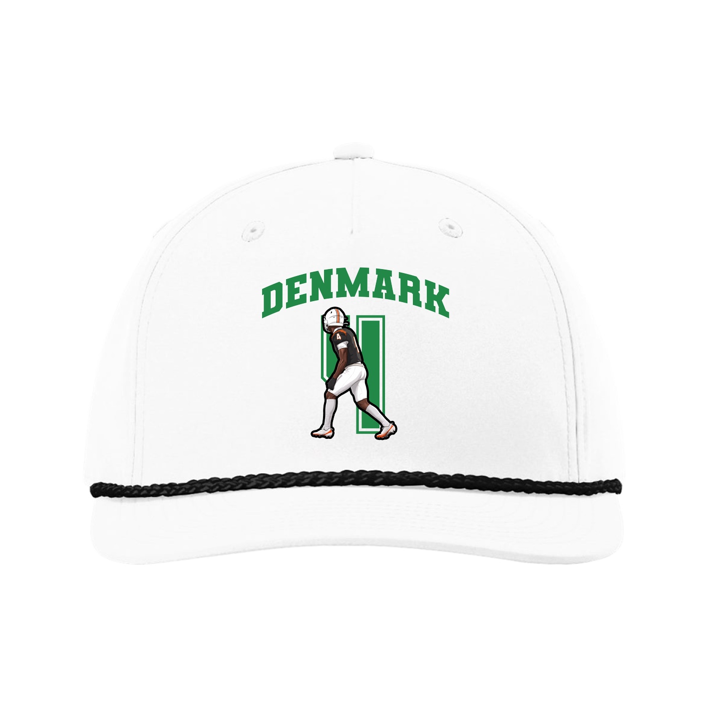 Five-Panel Classic Rope Cap — Number in White