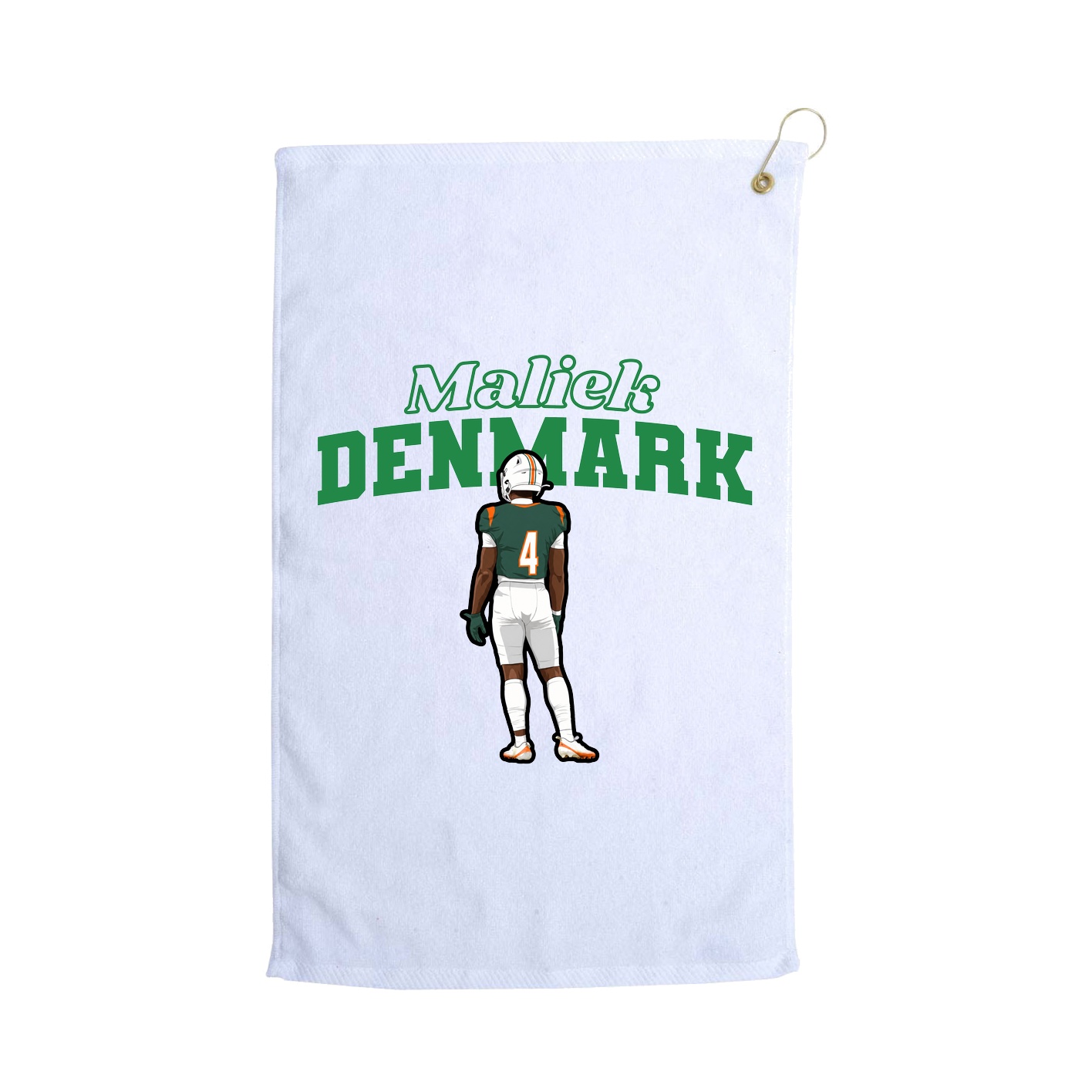 Golf Towel — Name Arch in White