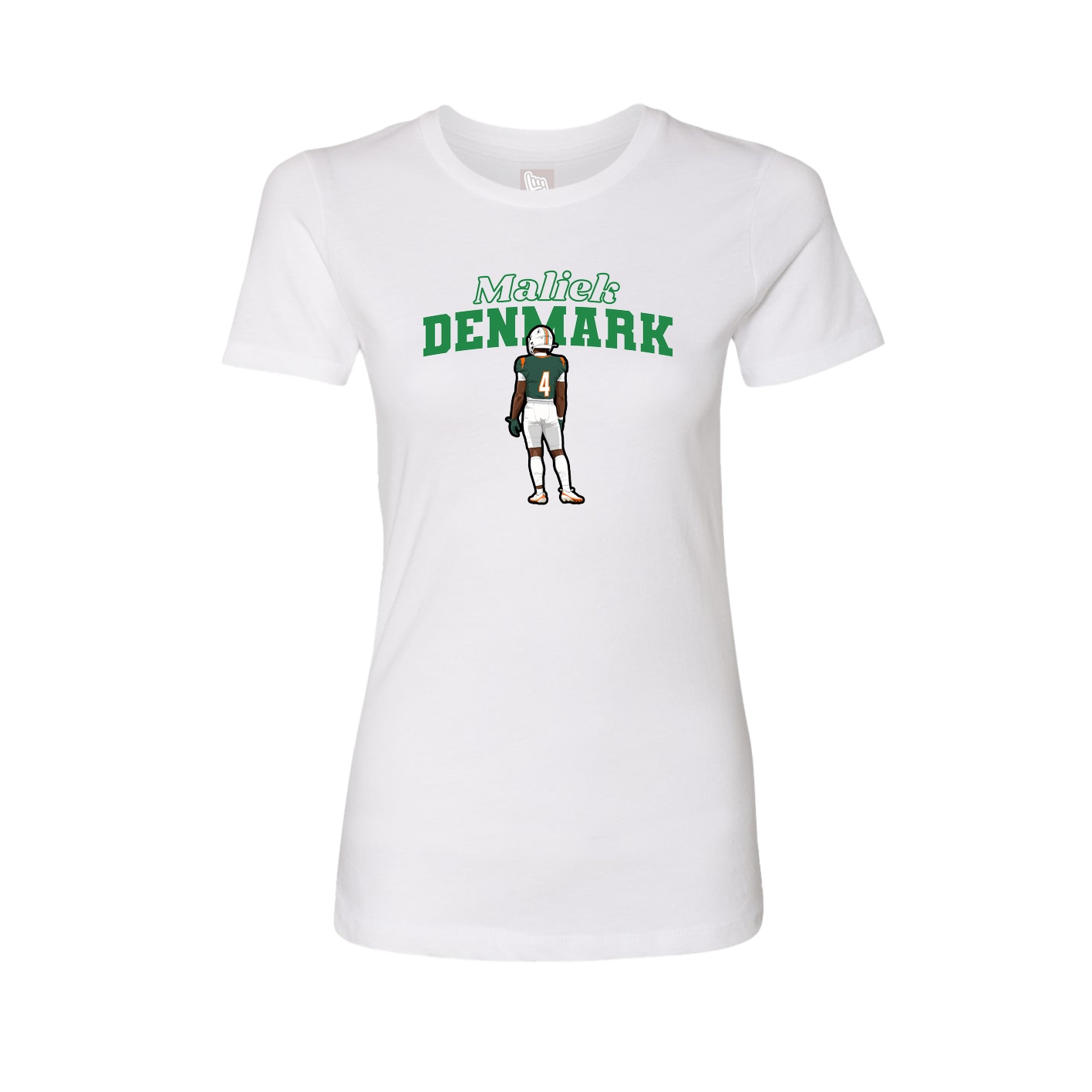 Fitted Women's Tee — Name Arch in White