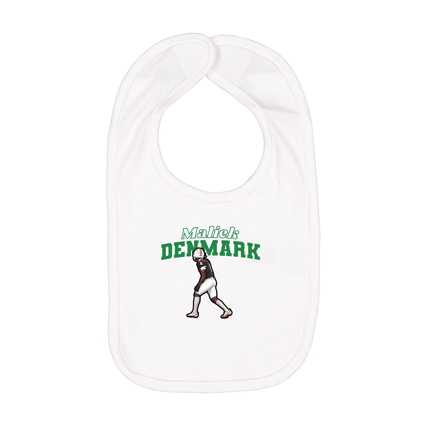 Infant Bib — Name Arch in White