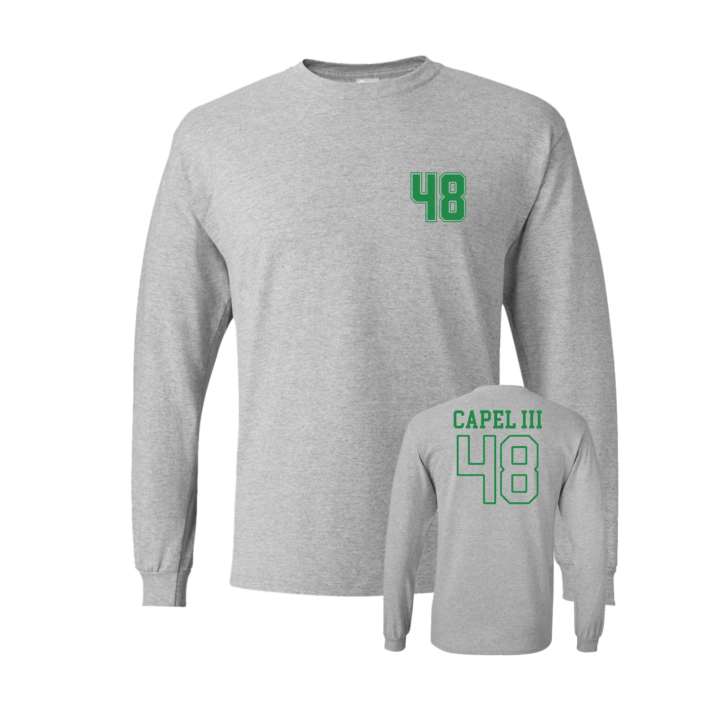 Long Sleeve Tee — Chest Back in Grey