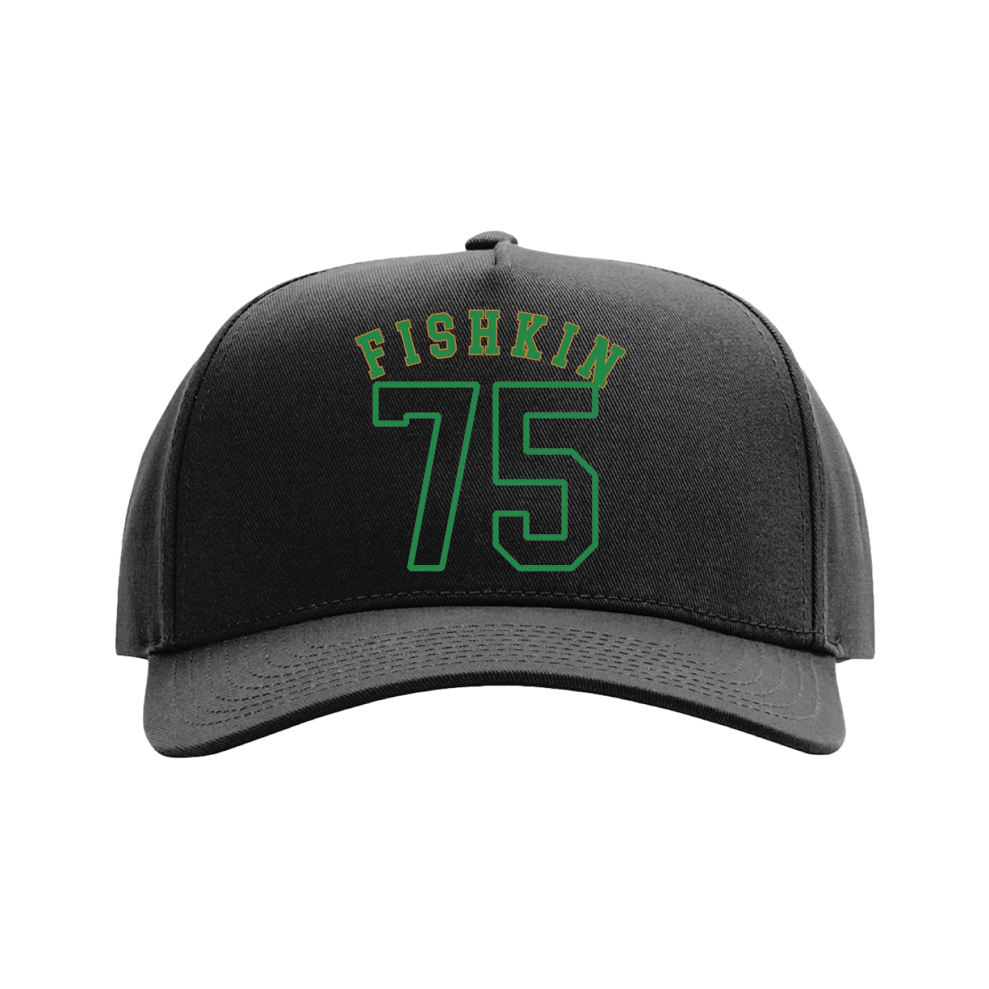 Full Fabric Five-Panel Champ Cap — Shirsey Arch in Black