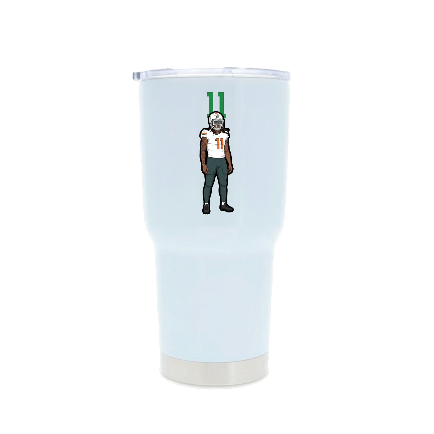 30oz Stainless Steel Tumbler — Number Top in White